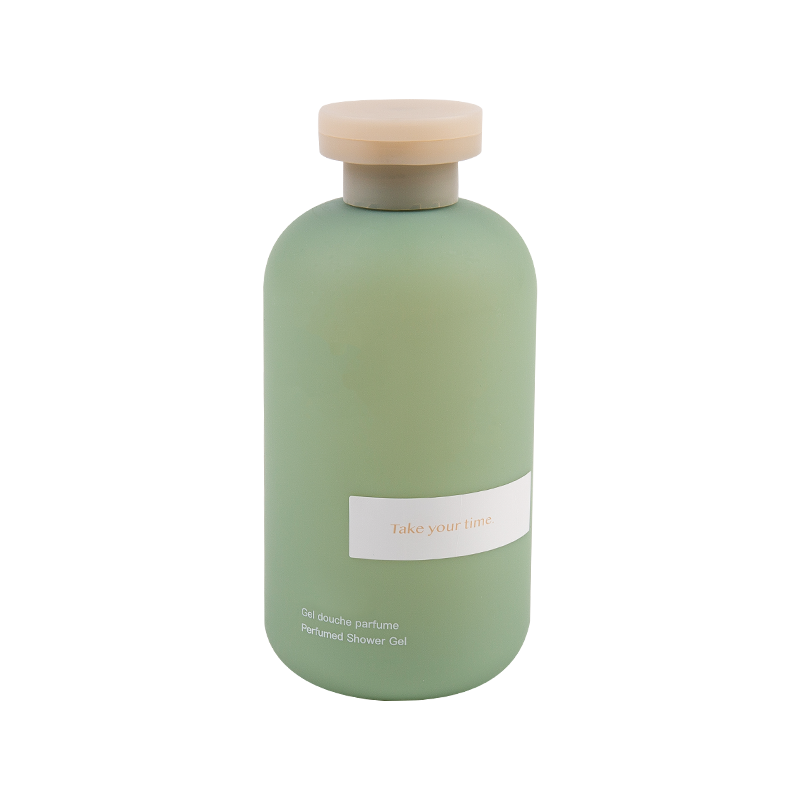 Light Green Frosted Push-On Shower Gel Plastic Bottle