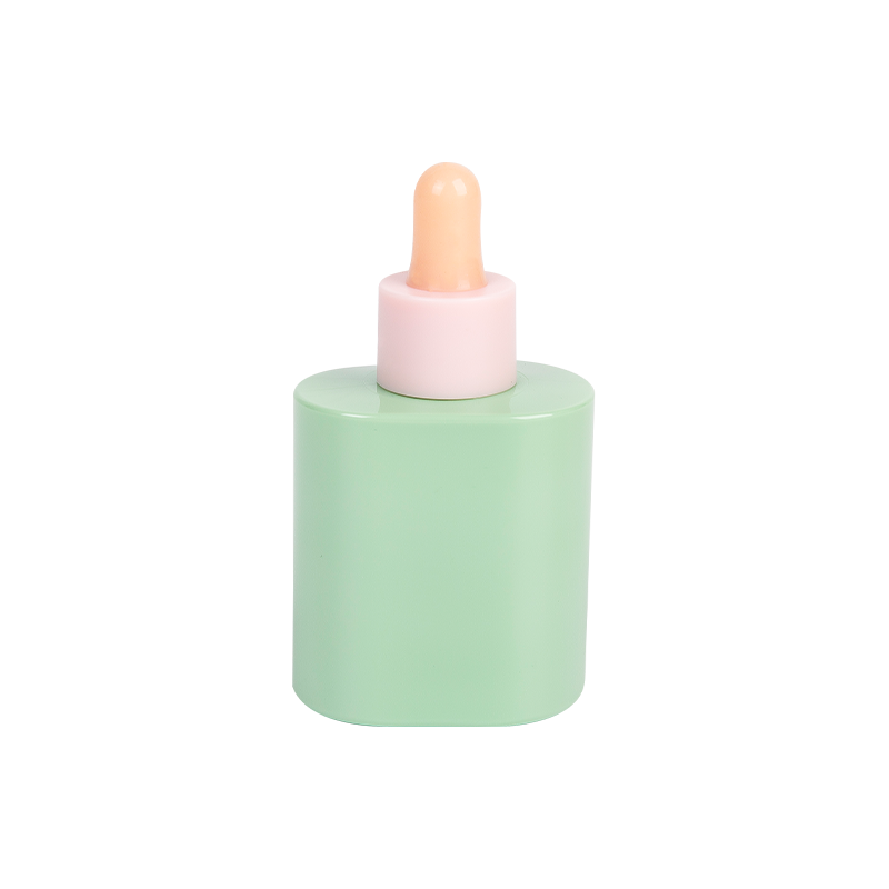 50ml PET Mint Green Serum Dropper Bottle with Pastel Peach Tip